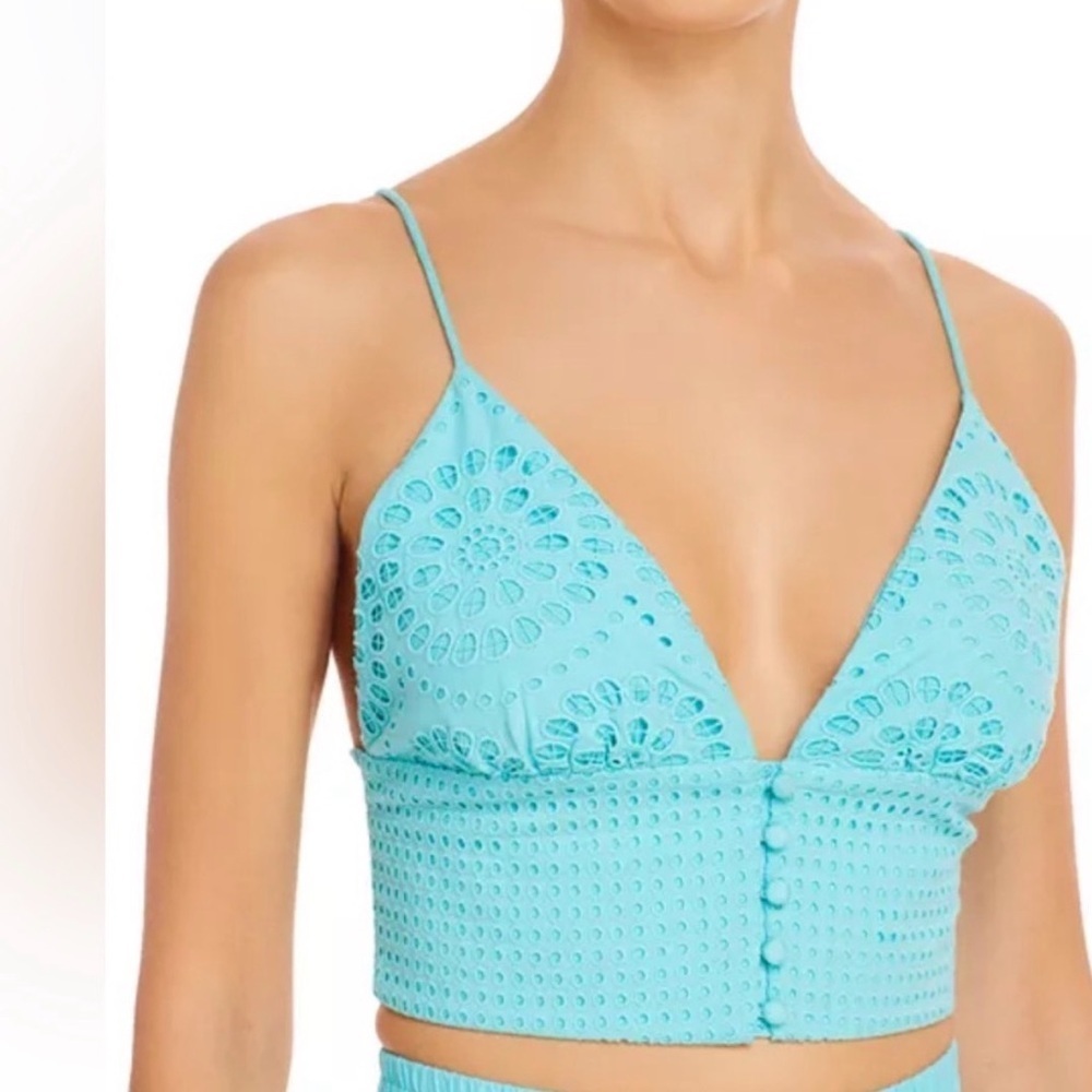 Alice and Olivia NWT Blue Crochet Crop Top